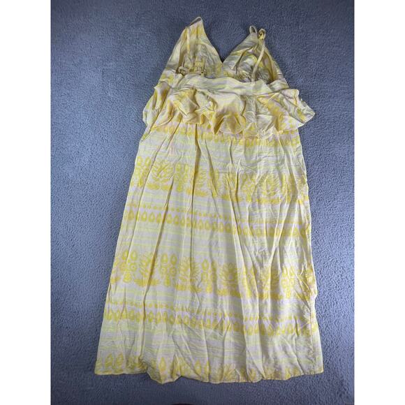 Future Collective Dress Women 17 Yellow Sundress Midi Spaghetti Strap Ruffle NWT - Picture 7 of 9